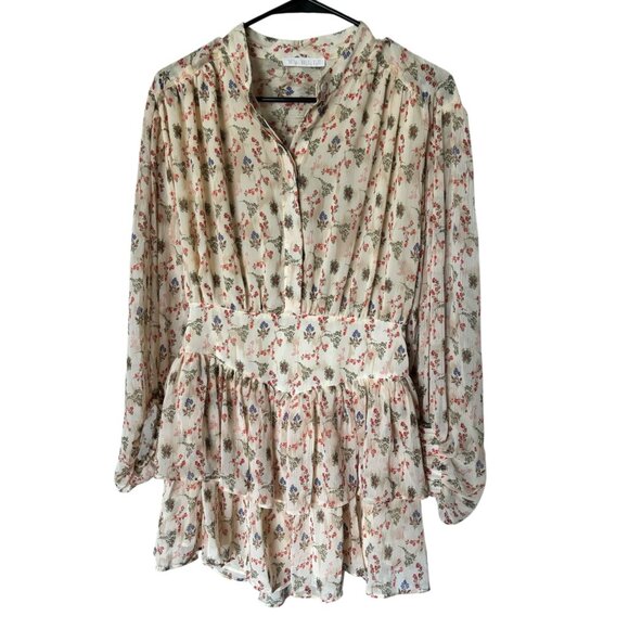 Karlie Women's Shear Floral Cream Short Dress - Picture 2 of 8